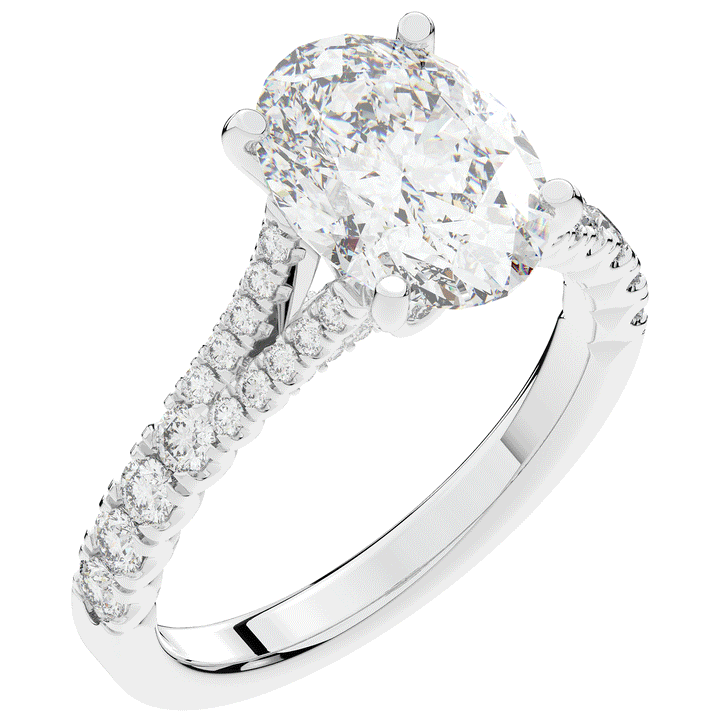 3.45CT.TW OVAL LAB DIAMOND ENGAGEMENT RING - Nazarelle