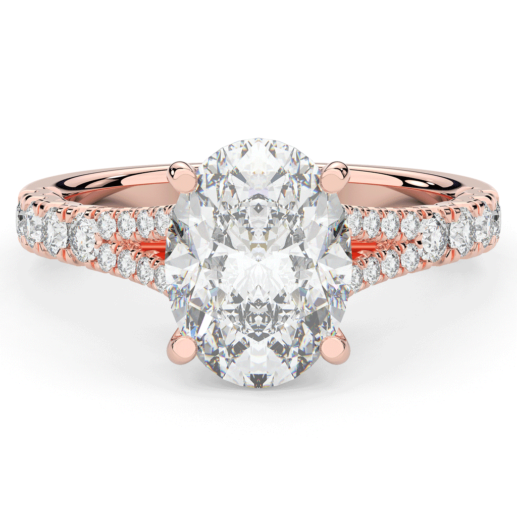 3.45CT.TW OVAL LAB DIAMOND ENGAGEMENT RING - Nazarelle