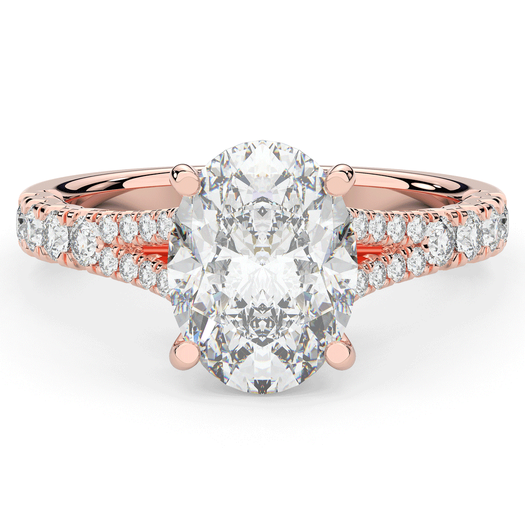 3.45CT.TW OVAL LAB DIAMOND ENGAGEMENT RING - Nazarelle