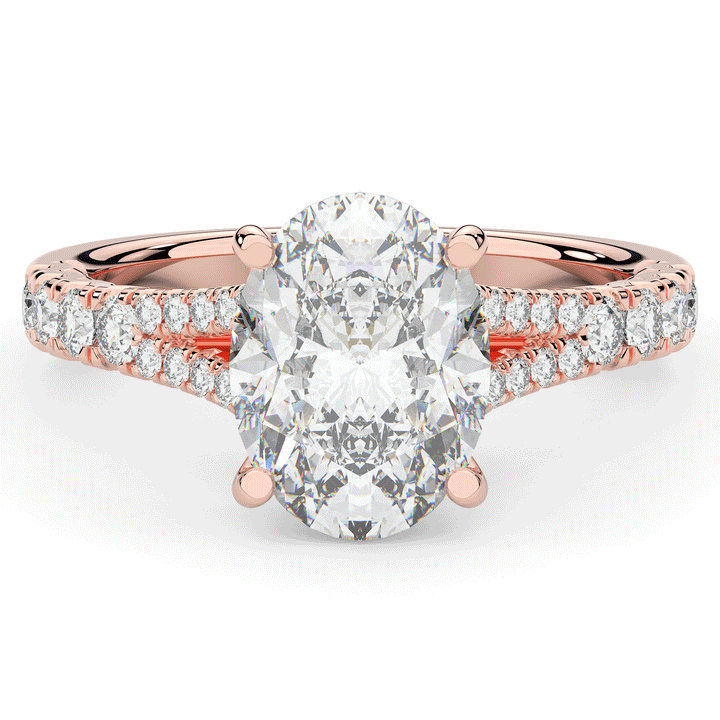 3.45CT.TW OVAL LAB DIAMOND ENGAGEMENT RING - Nazarelle