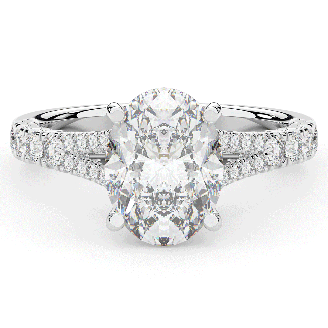 3.45CT.TW OVAL LAB DIAMOND ENGAGEMENT RING - Nazarelle