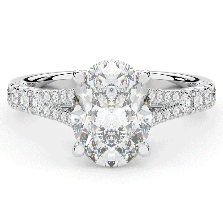 3.45CT.TW OVAL LAB DIAMOND ENGAGEMENT RING - Nazarelle