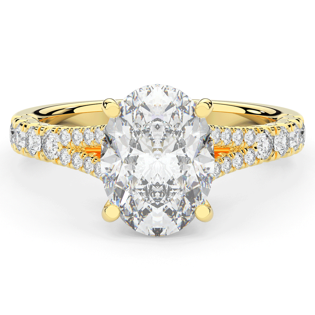 3.45CT.TW OVAL LAB DIAMOND ENGAGEMENT RING - Nazarelle