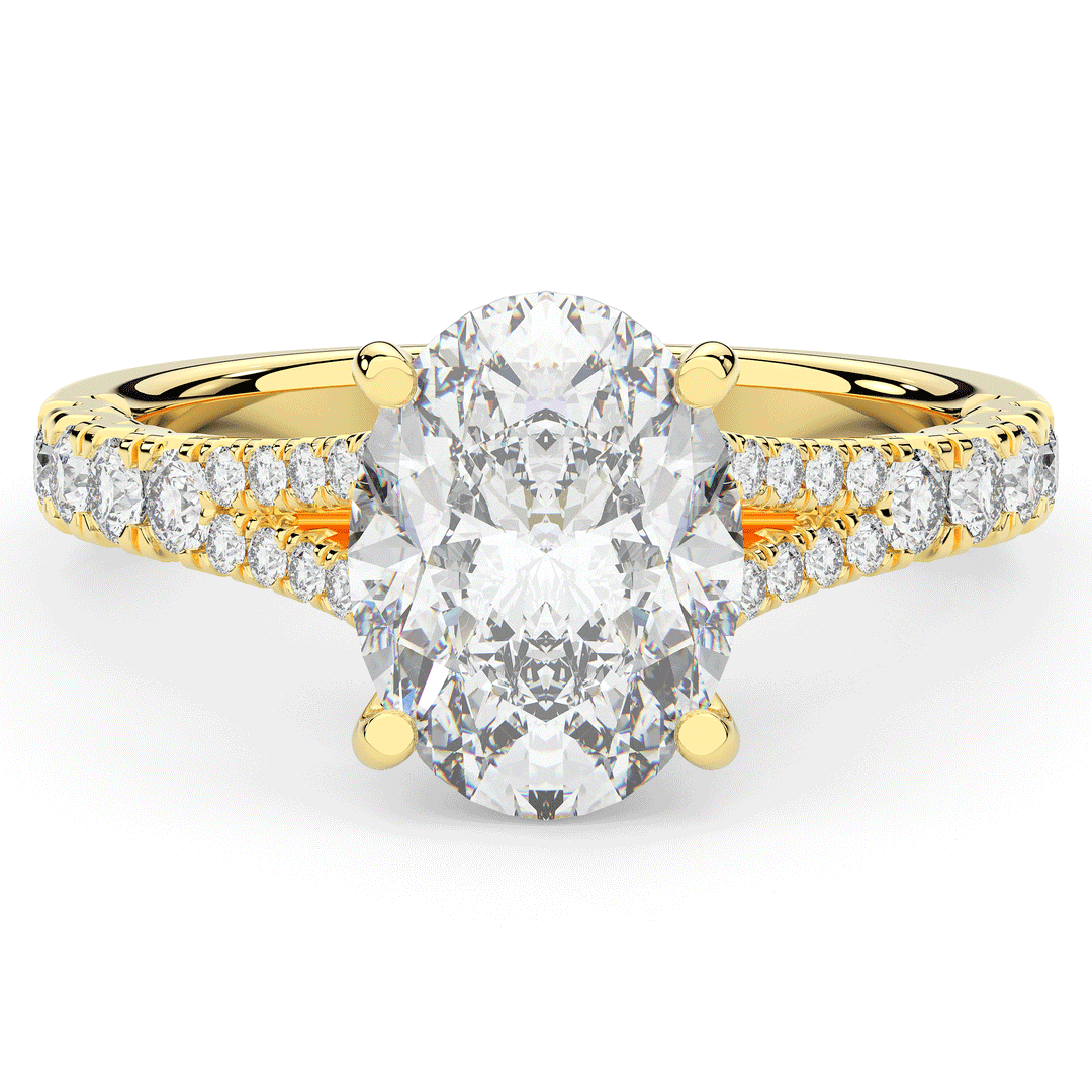3.45CT.TW OVAL LAB DIAMOND ENGAGEMENT RING - Nazarelle