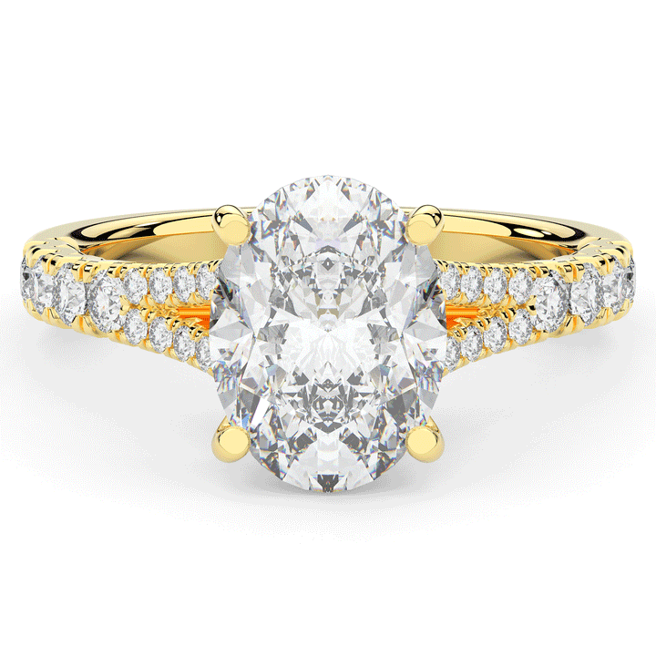 3.45CT.TW OVAL LAB DIAMOND ENGAGEMENT RING - Nazarelle