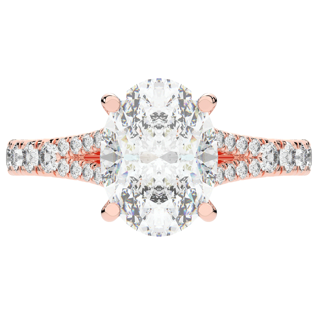 3.45CT.TW OVAL LAB DIAMOND ENGAGEMENT RING - Nazarelle