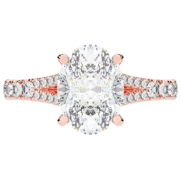 3.45CT.TW OVAL LAB DIAMOND ENGAGEMENT RING - Nazarelle