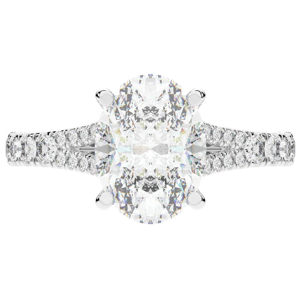 3.45CT.TW OVAL LAB DIAMOND ENGAGEMENT RING - Nazarelle