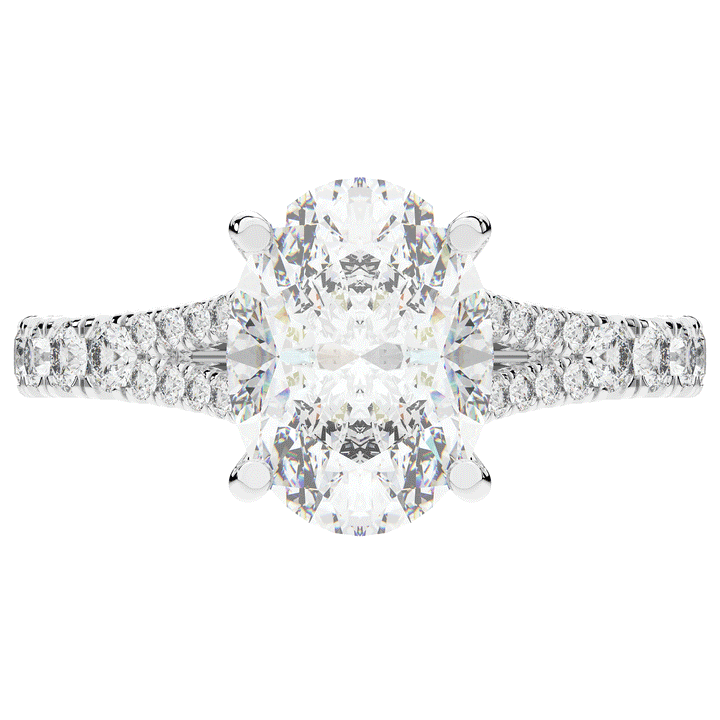3.45CT.TW OVAL LAB DIAMOND ENGAGEMENT RING - Nazarelle