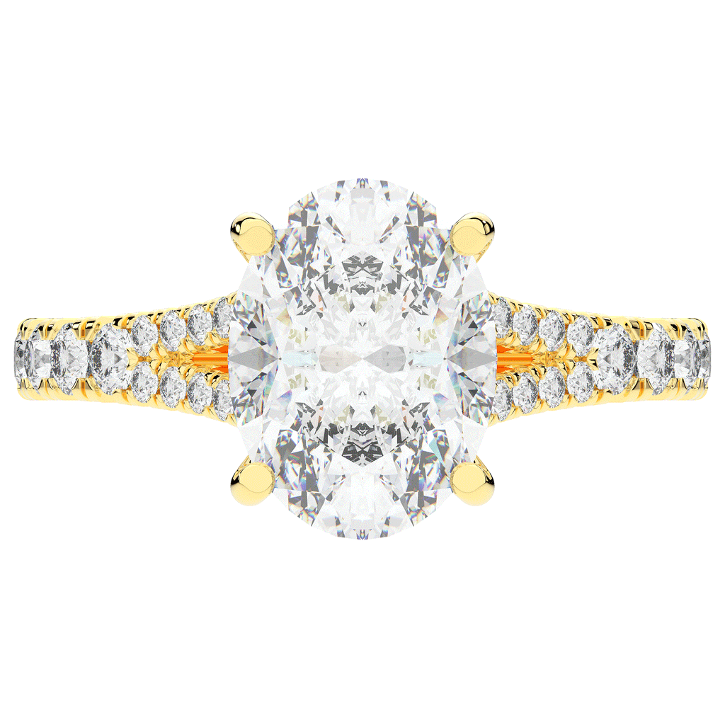 3.45CT.TW OVAL LAB DIAMOND ENGAGEMENT RING - Nazarelle