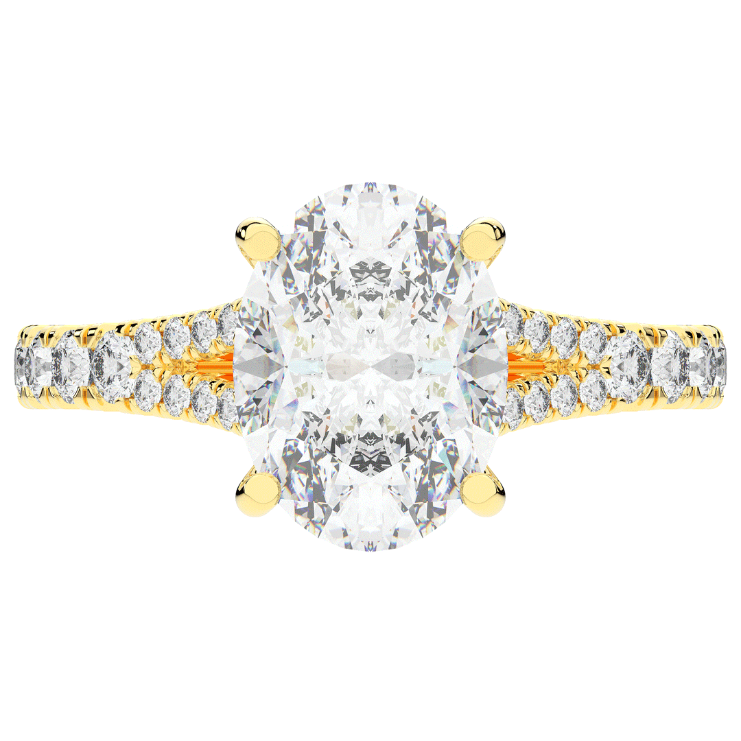 3.45CT.TW OVAL LAB DIAMOND ENGAGEMENT RING - Nazarelle