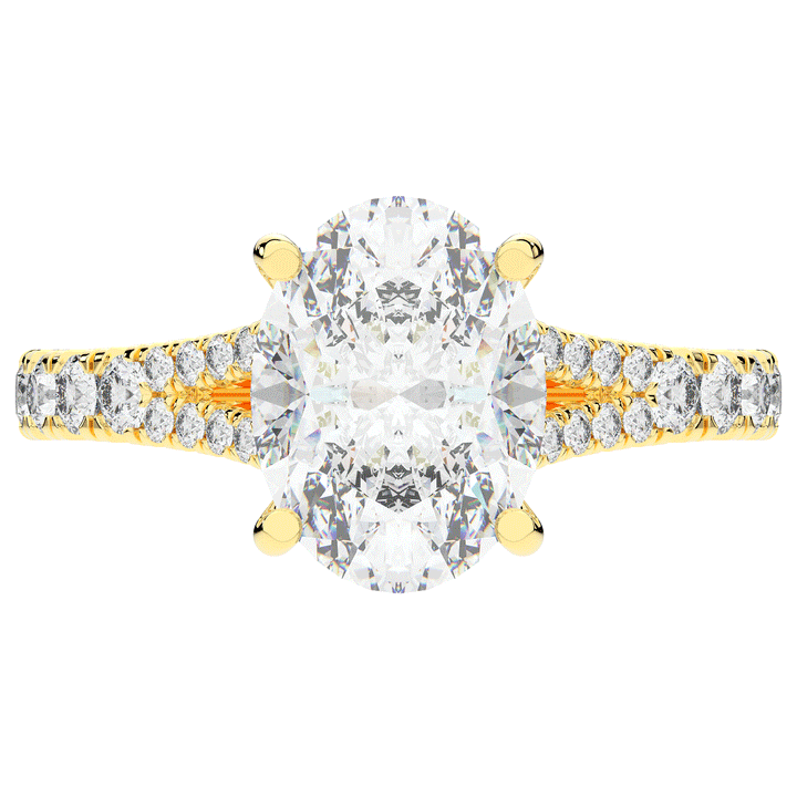 3.45CT.TW OVAL LAB DIAMOND ENGAGEMENT RING - Nazarelle