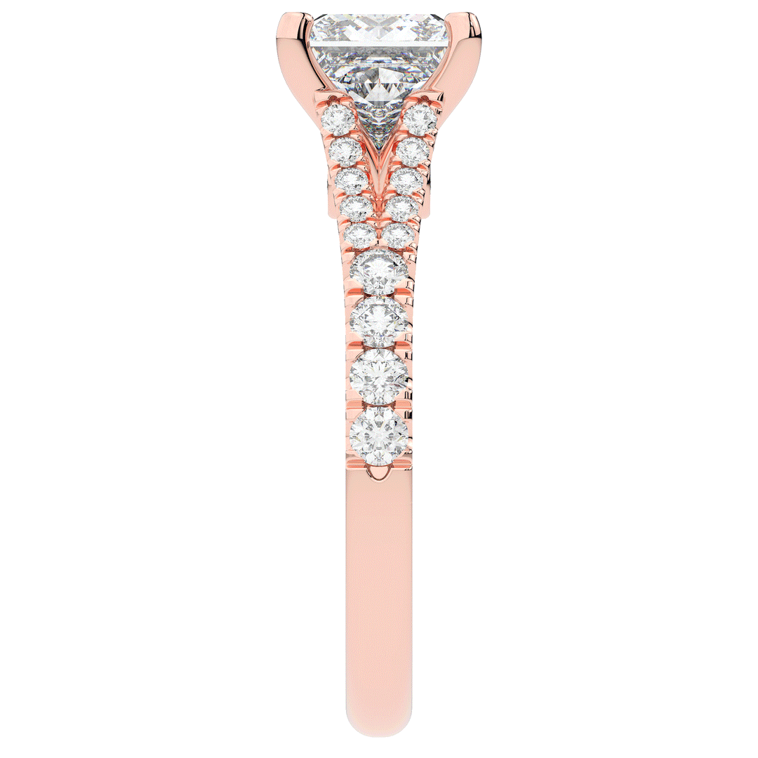 2.45CT.TW PRINCESS LAB DIAMOND ENGAGEMENT RING - Nazarelle