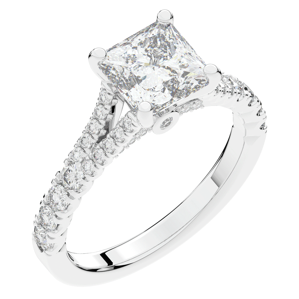 2.45CT.TW PRINCESS LAB DIAMOND ENGAGEMENT RING - Nazarelle