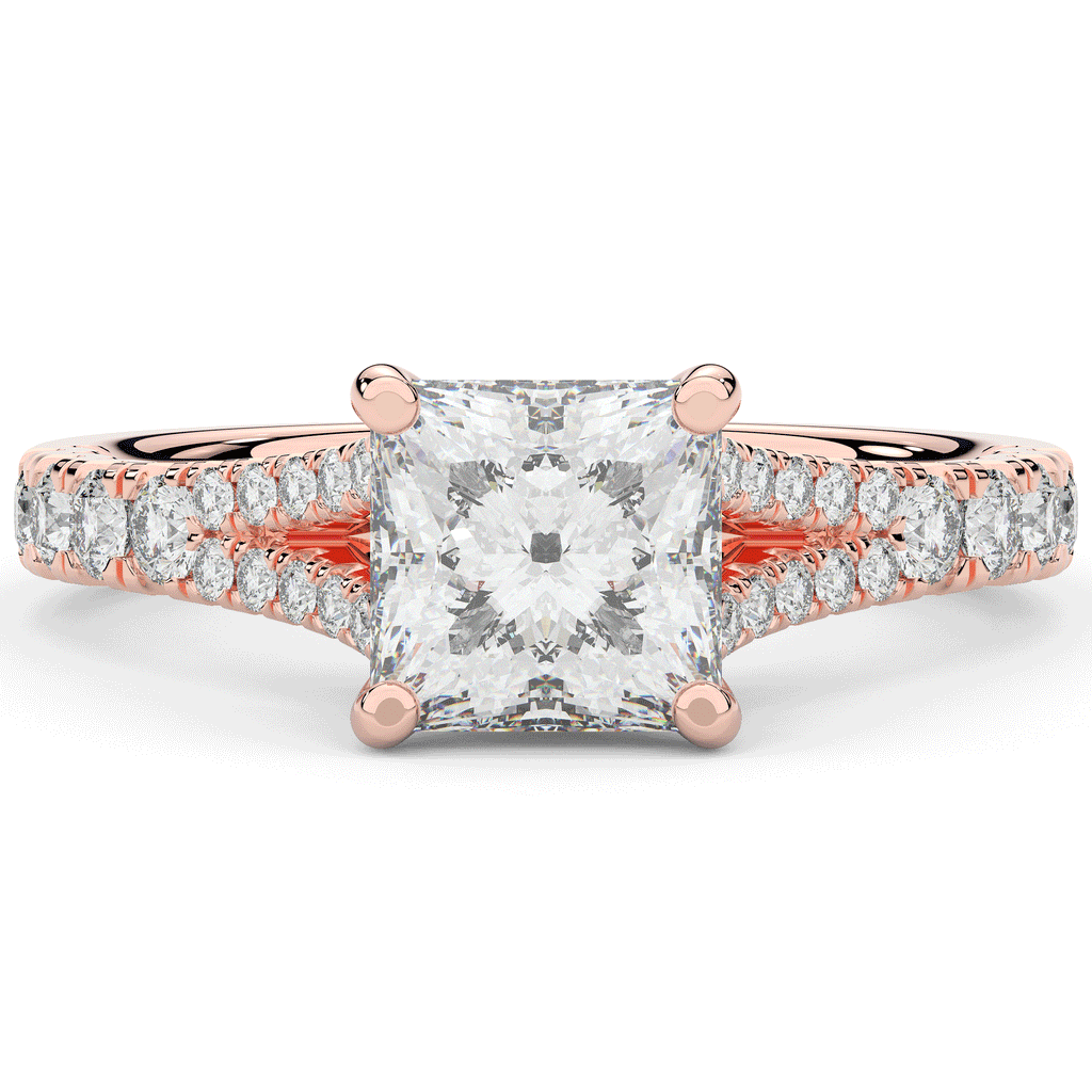 2.45CT.TW PRINCESS LAB DIAMOND ENGAGEMENT RING - Nazarelle