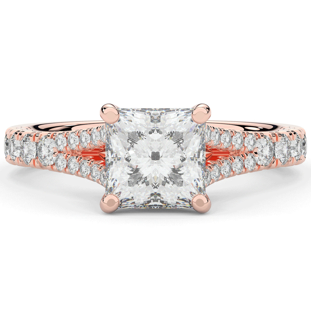 2.45CT.TW PRINCESS LAB DIAMOND ENGAGEMENT RING - Nazarelle
