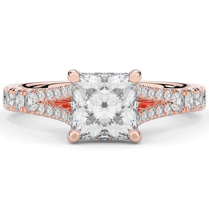 2.45CT.TW PRINCESS LAB DIAMOND ENGAGEMENT RING - Nazarelle
