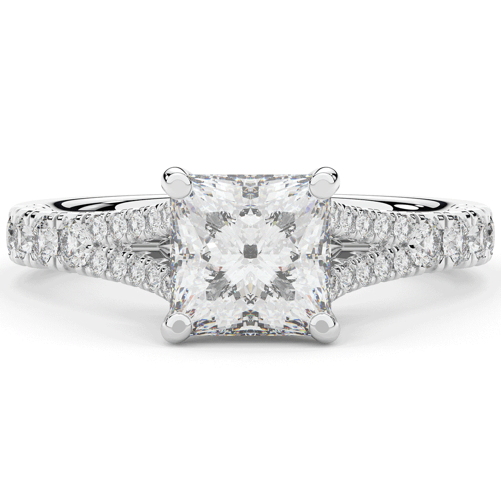 2.45CT.TW PRINCESS LAB DIAMOND ENGAGEMENT RING - Nazarelle