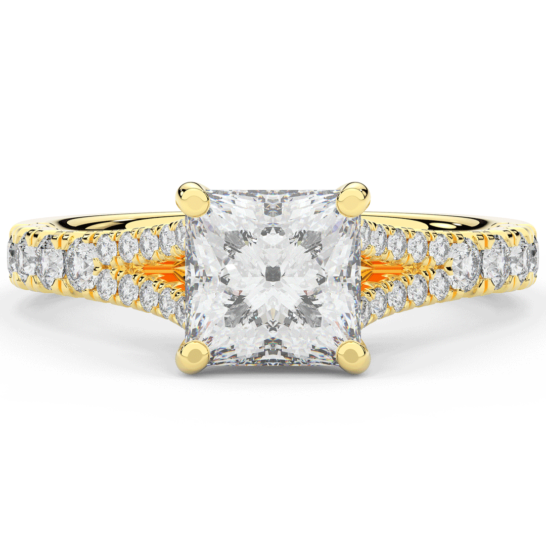2.45CT.TW PRINCESS LAB DIAMOND ENGAGEMENT RING - Nazarelle