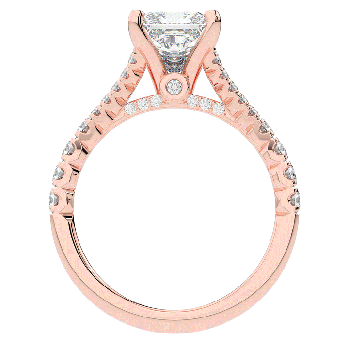 2.45CT.TW PRINCESS LAB DIAMOND ENGAGEMENT RING - Nazarelle