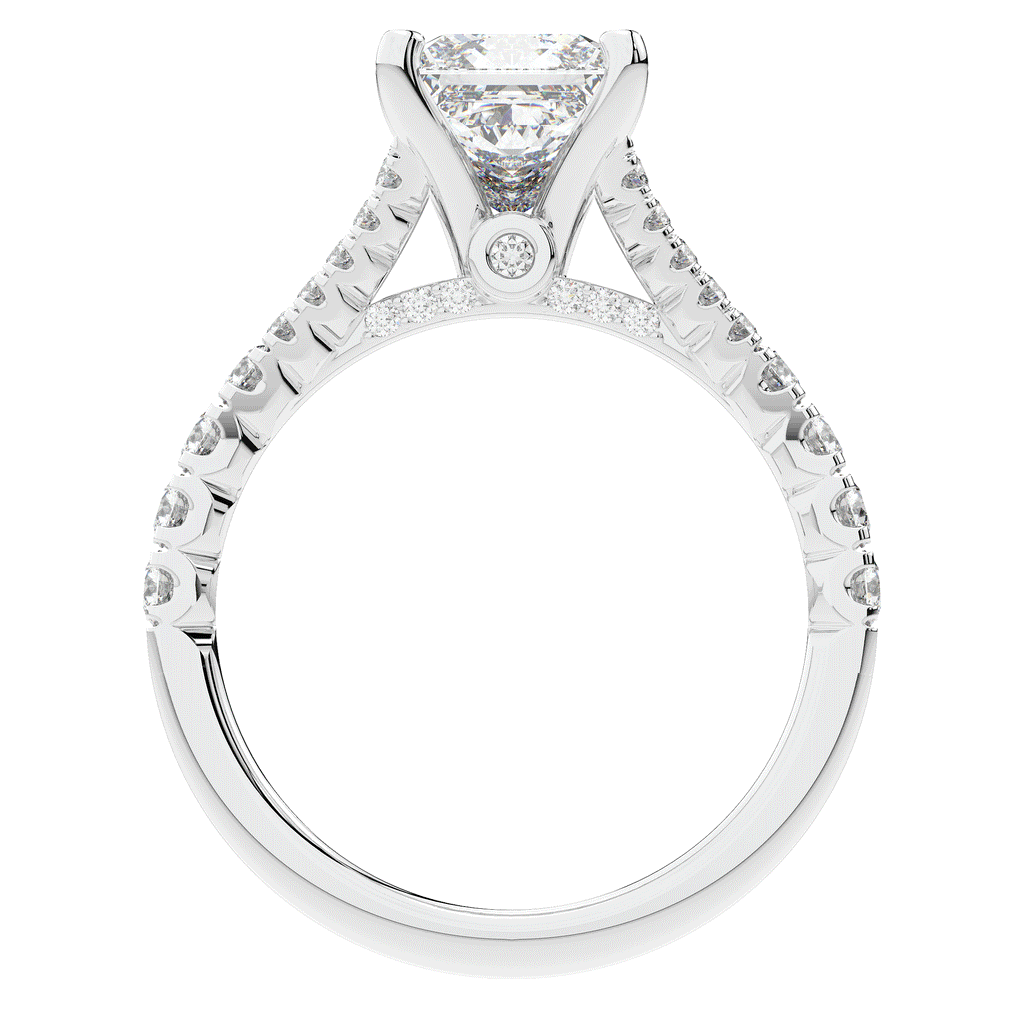 2.45CT.TW PRINCESS LAB DIAMOND ENGAGEMENT RING - Nazarelle