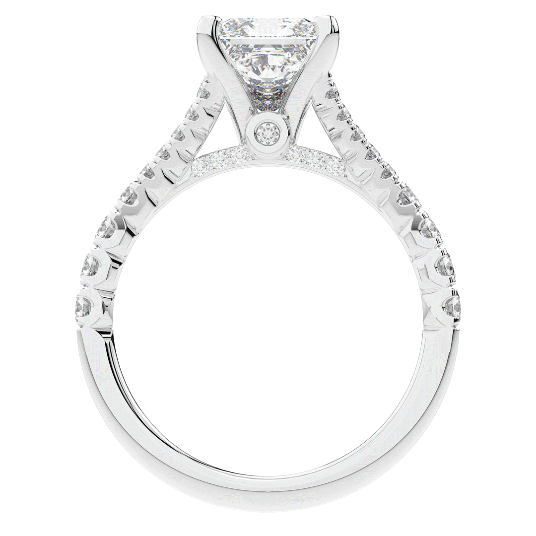 2.45CT.TW PRINCESS LAB DIAMOND ENGAGEMENT RING - Nazarelle
