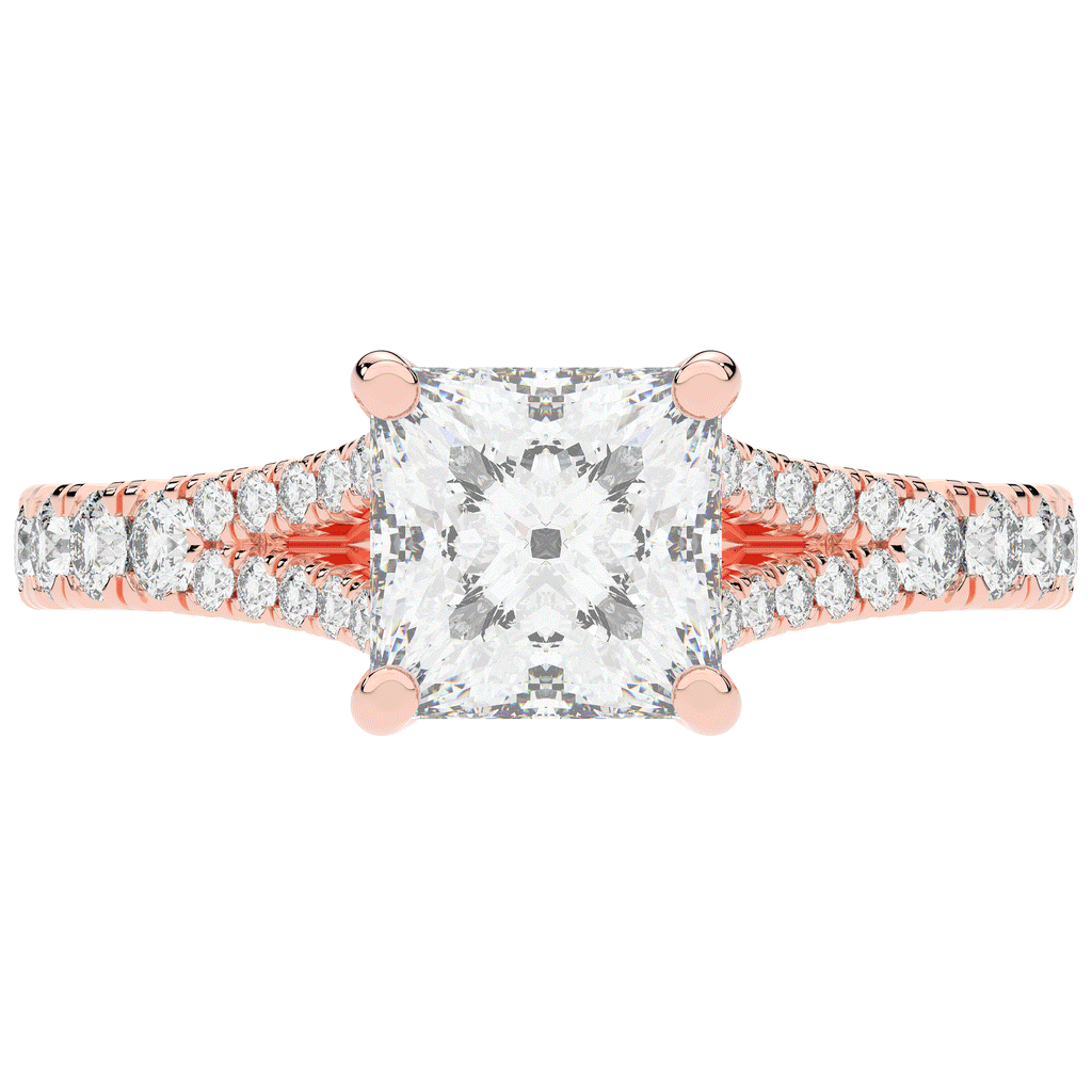 2.45CT.TW PRINCESS LAB DIAMOND ENGAGEMENT RING - Nazarelle
