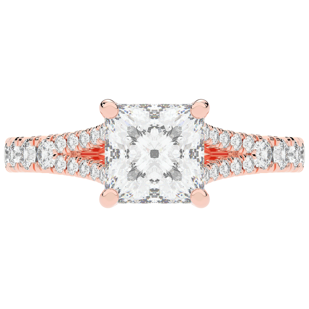 2.45CT.TW PRINCESS LAB DIAMOND ENGAGEMENT RING - Nazarelle