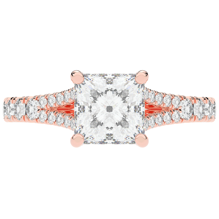 2.45CT.TW PRINCESS LAB DIAMOND ENGAGEMENT RING - Nazarelle