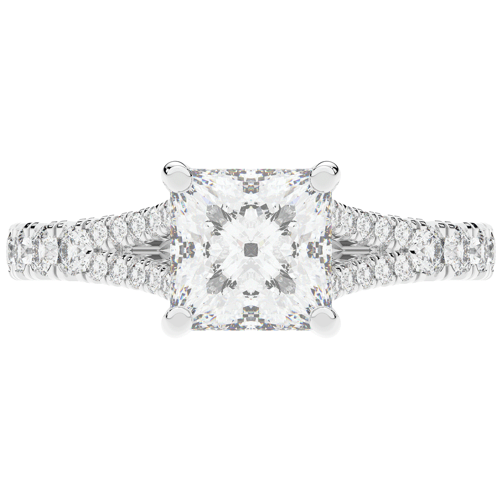 2.45CT.TW PRINCESS LAB DIAMOND ENGAGEMENT RING - Nazarelle