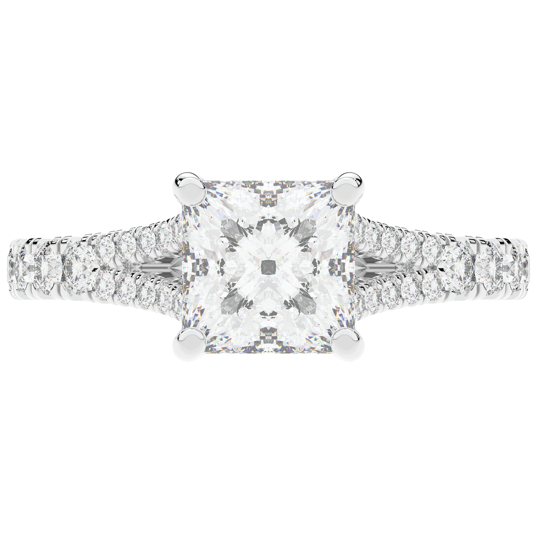 2.45CT.TW PRINCESS LAB DIAMOND ENGAGEMENT RING - Nazarelle