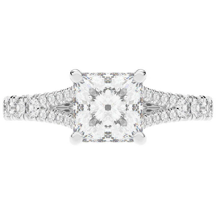 2.45CT.TW PRINCESS LAB DIAMOND ENGAGEMENT RING - Nazarelle