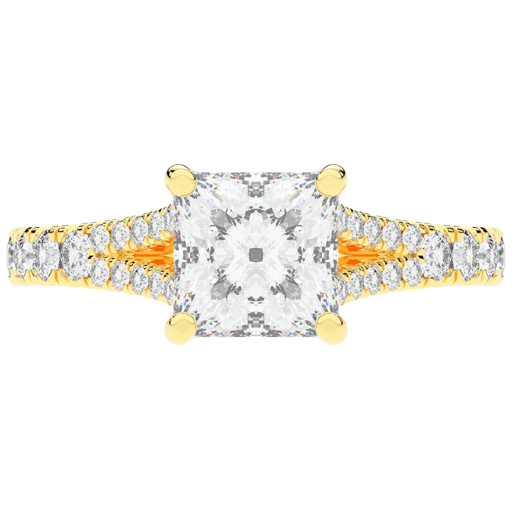 2.45CT.TW PRINCESS LAB DIAMOND ENGAGEMENT RING - Nazarelle