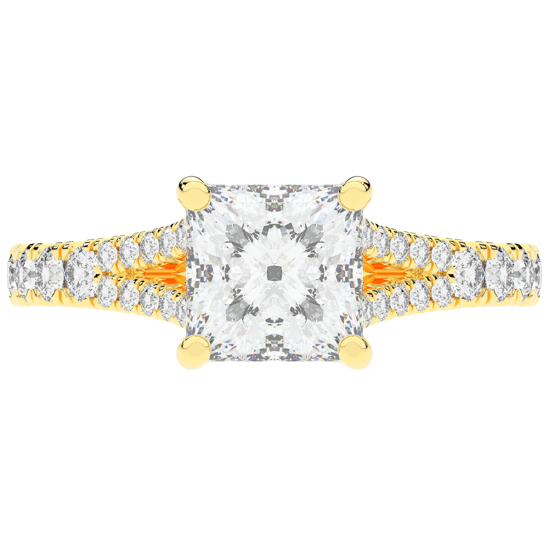 2.45CT.TW PRINCESS LAB DIAMOND ENGAGEMENT RING - Nazarelle
