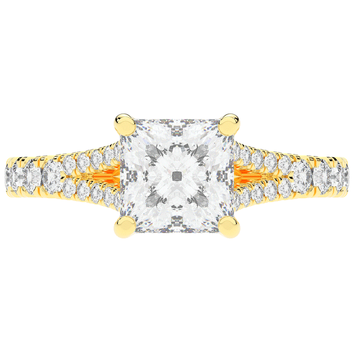 2.45CT.TW PRINCESS LAB DIAMOND ENGAGEMENT RING - Nazarelle