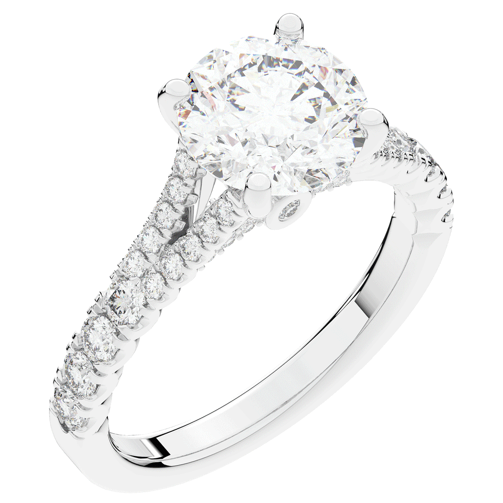 2.45CT.TW ROUND LAB DIAMOND ENGAGEMENT RING - Nazarelle
