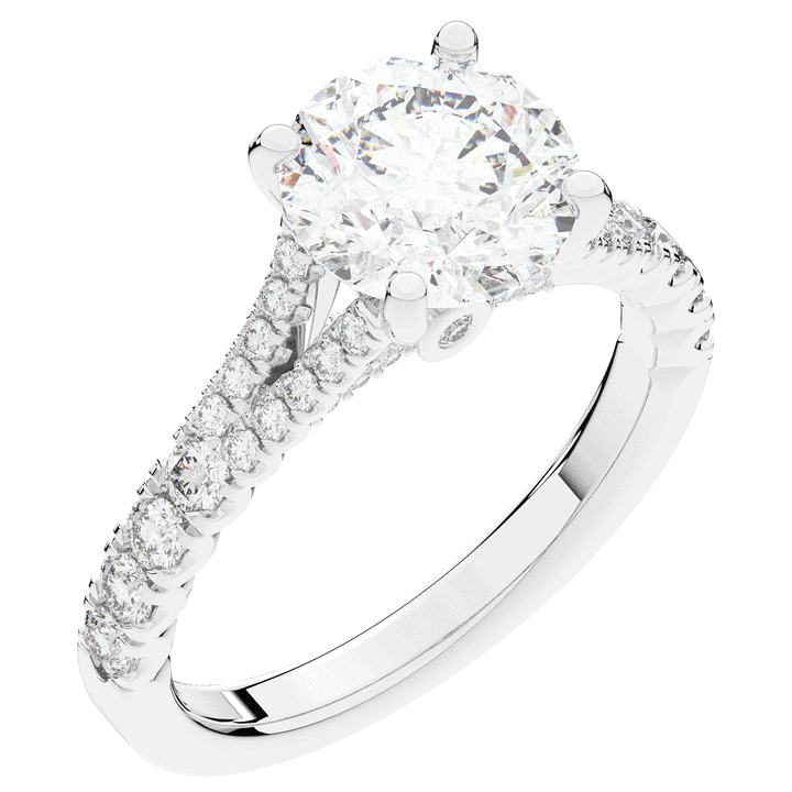 2.45CT.TW ROUND LAB DIAMOND ENGAGEMENT RING - Nazarelle