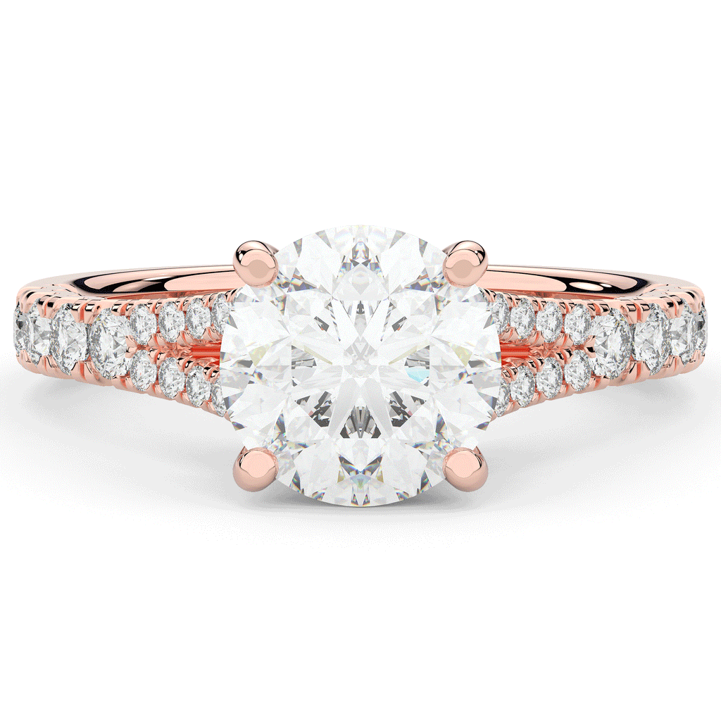 2.45CT.TW ROUND LAB DIAMOND ENGAGEMENT RING - Nazarelle
