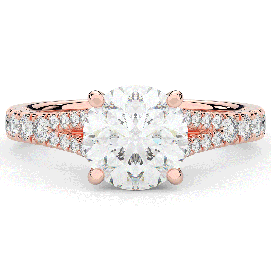2.45CT.TW ROUND LAB DIAMOND ENGAGEMENT RING - Nazarelle