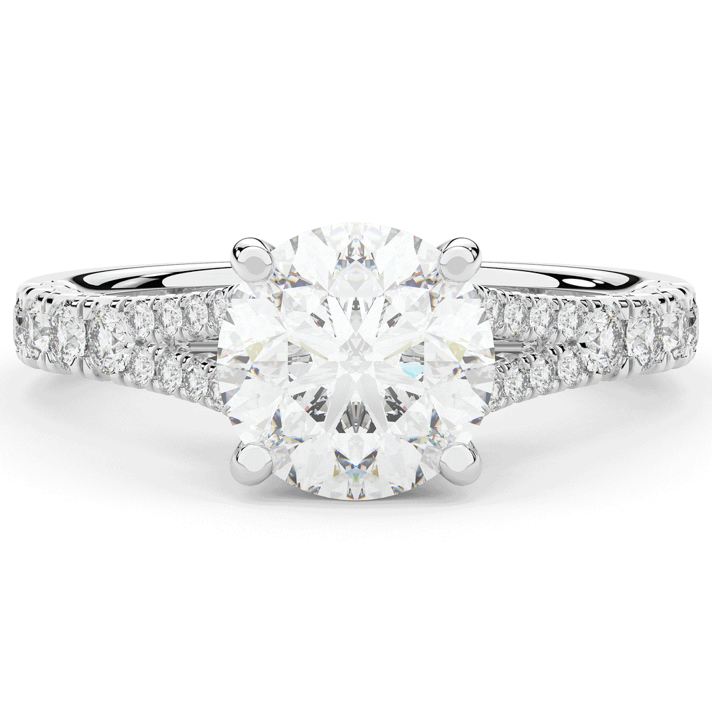 2.45CT.TW ROUND LAB DIAMOND ENGAGEMENT RING - Nazarelle
