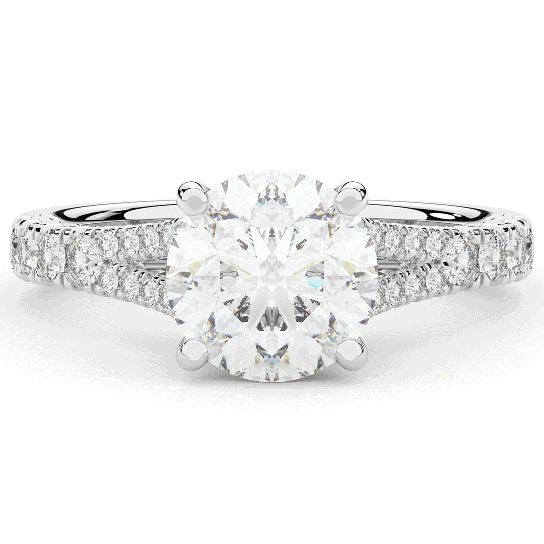 2.45CT.TW ROUND LAB DIAMOND ENGAGEMENT RING - Nazarelle