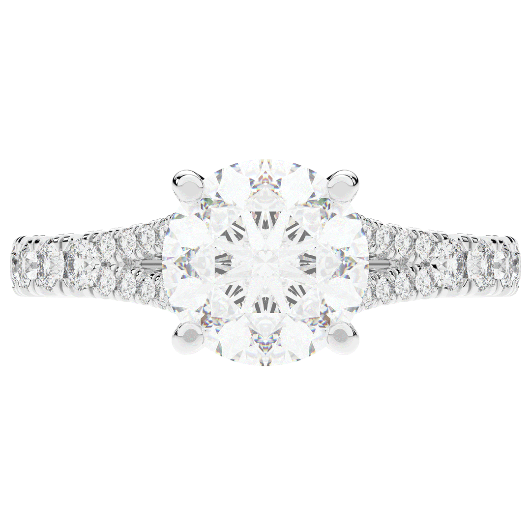 2.45CT.TW ROUND LAB DIAMOND ENGAGEMENT RING - Nazarelle