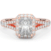 2.60CT.TW RADIANT LAB DIAMOND SPLIT SHANK HALO ENGAGEMENT RING - Nazarelle