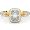2.60CT.TW RADIANT LAB DIAMOND SPLIT SHANK HALO ENGAGEMENT RING - Nazarelle