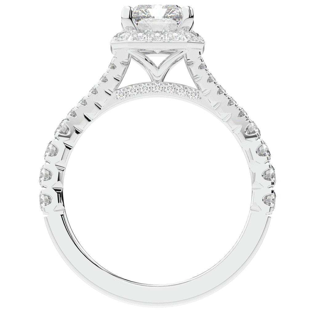 2.60CT.TW RADIANT LAB DIAMOND SPLIT SHANK HALO ENGAGEMENT RING - Nazarelle