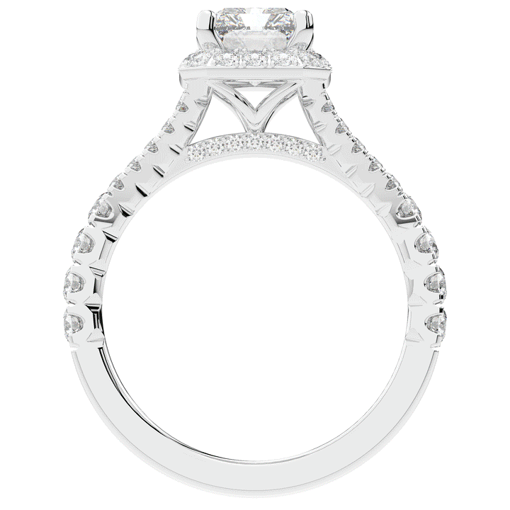 2.60CT.TW RADIANT LAB DIAMOND SPLIT SHANK HALO ENGAGEMENT RING - Nazarelle