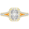 2.60CT.TW RADIANT LAB DIAMOND SPLIT SHANK HALO ENGAGEMENT RING - Nazarelle