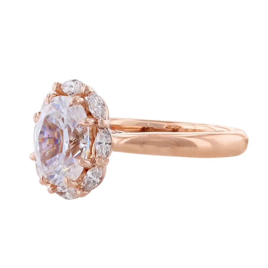 1 Carat Lab Grown Halo Diamond Engagement Ring