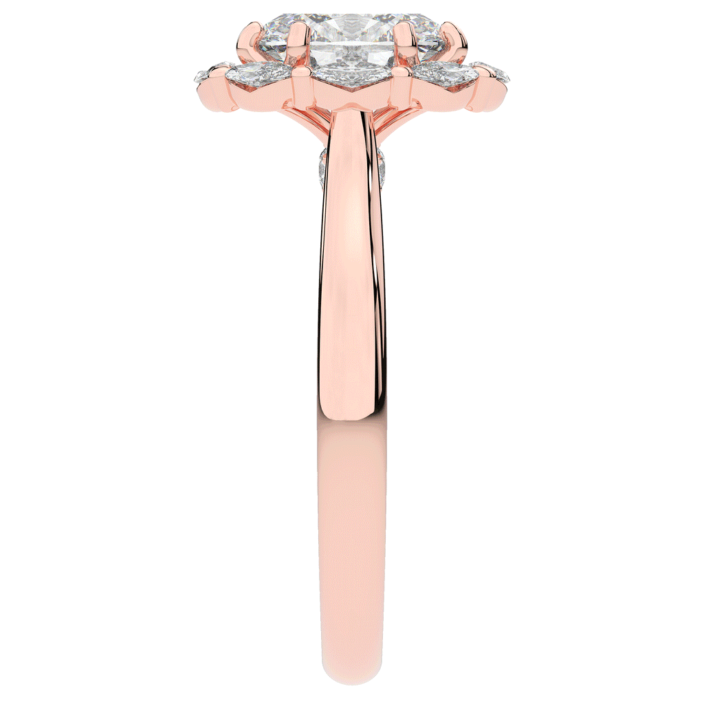 1.90CT.TW OVAL LAB DIAMOND HALO ENGAGEMENT RING - Nazarelle