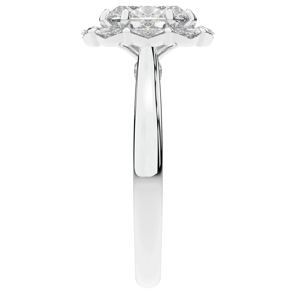 1.90CT.TW OVAL LAB DIAMOND HALO ENGAGEMENT RING - Nazarelle